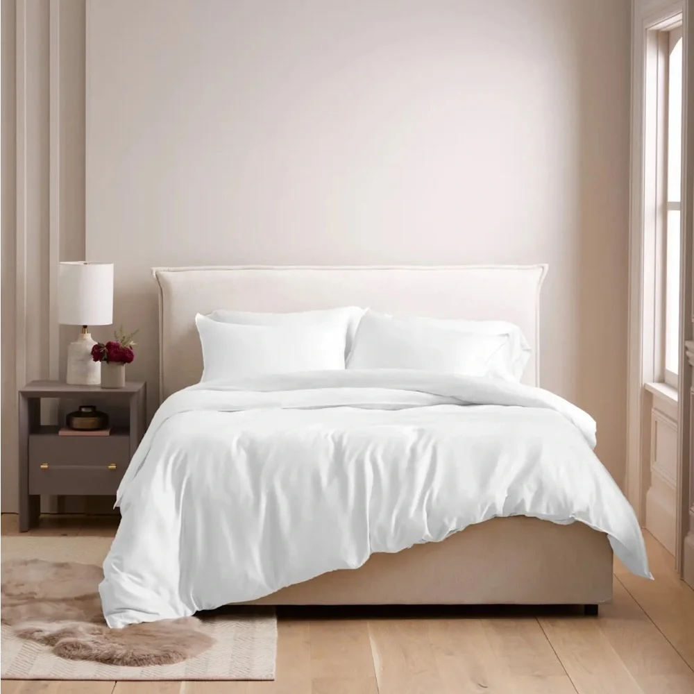 QUINCE Bamboo Duvet Cover Full Queen White